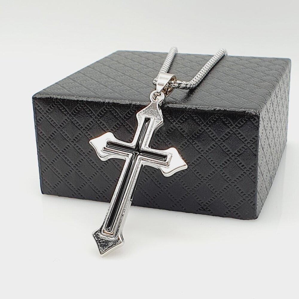 ❤️Cross Nail Chain scarecrow gothic Necklace, N90201P122 - Picture 9 of 11